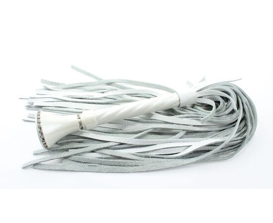 Роскошная белая плеть из кожи - 60 см., фото 