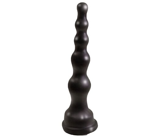 Чёрная анальная ёлочка с ограничительным основанием - 17,5 см., фото 