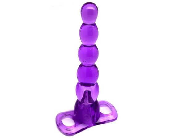 Фиолетовый анальный конус из 5 шариков - 16 см., фото 