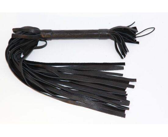 Чёрная плетка из натуральной кожи - 45 см., фото 